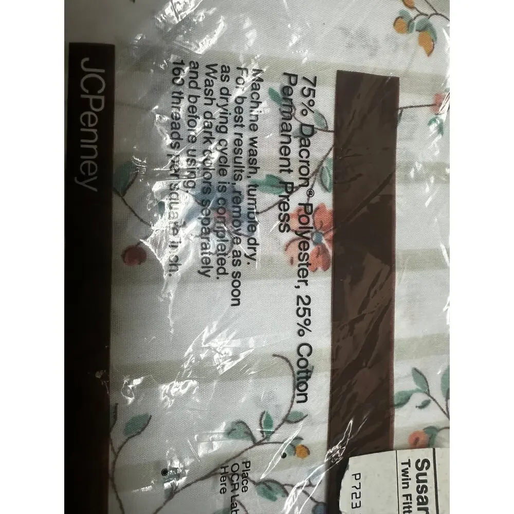 VTG JCPenney Twin Fitted Sheet Susan Floral